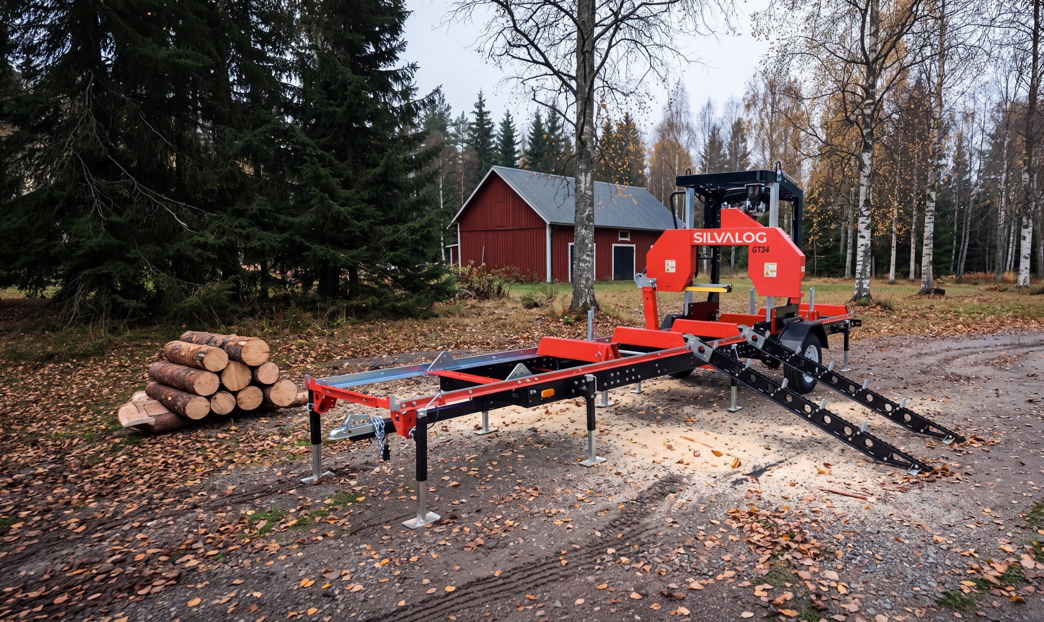Silvalog GT34 sawmill on a Scandinavian farm